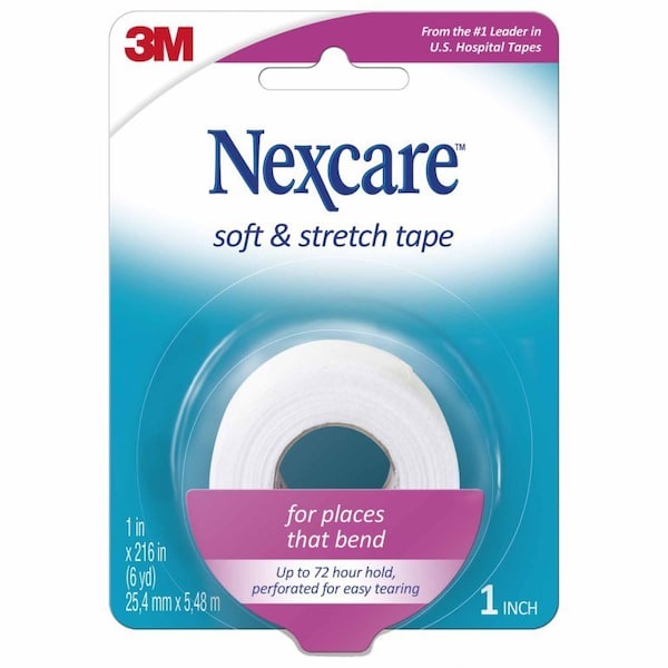 Nexcare Soft And Stretch Perforated Medical Tape White 1 Inch X 6 Yard Fabric NonSterile, 24PK 751 - main
